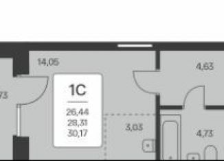 Продам квартиру студию, 29.6 м2, Новосибирск, Красный проспект, 167к10, ЖК Расцветай на Красном