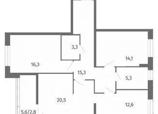 Продажа 3-ком. квартиры, 90.2 м2, Калининград, улица Маршала Борзова, 107, ЖК Альпы