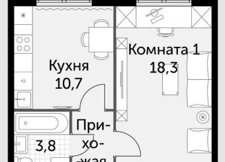 Продам 1-комнатную квартиру, 37 м2, Московская область