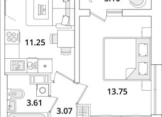 Продам 1-комнатную квартиру, 33.2 м2, Санкт-Петербург, метро Лесная