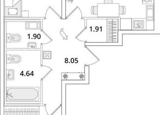 Продаю двухкомнатную квартиру, 64.3 м2, Санкт-Петербург, метро Московская