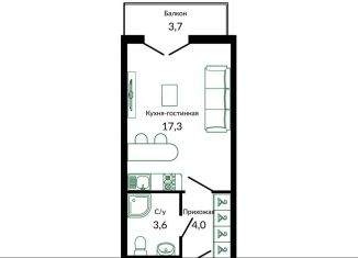 Продаю квартиру студию, 25.7 м2, Сочи, ЖК Флора, улица Искры, 66/9к1