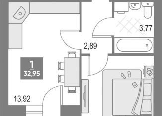 Продажа однокомнатной квартиры, 33 м2, Киров, Первомайский район