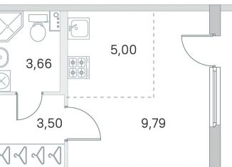 Квартира на продажу студия, 24.8 м2, посёлок Стрельна, ЖК Любоград