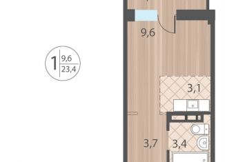 Продам квартиру студию, 23.4 м2, Иркутск, Свердловский округ, улица Варламова, 104