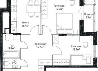 Продается двухкомнатная квартира, 62.5 м2, Москва, Краснобогатырская улица, 38к4, ЖК Большая Семёрка