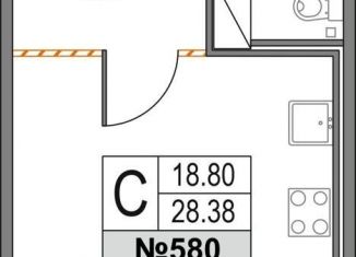 Продаю квартиру студию, 28.4 м2, Санкт-Петербург, Коломяжский проспект, 13к2, ЖК Приморский Квартал