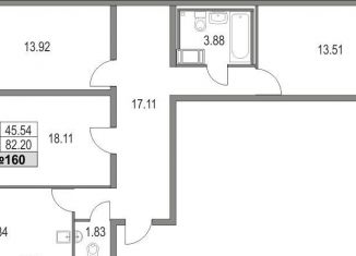 Продаю 3-ком. квартиру, 82.2 м2, Санкт-Петербург, Богатырский проспект, 2А, Богатырский проспект