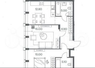 2-комнатная квартира на продажу, 61 м2, Санкт-Петербург, Ипподромный переулок, 1к3, Ипподромный переулок