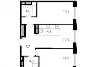 Продам двухкомнатную квартиру, 66.5 м2, Москва, ВАО