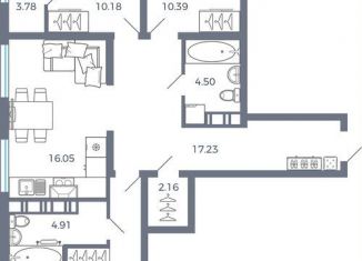 Продаю 3-ком. квартиру, 86.6 м2, поселок Придорожный