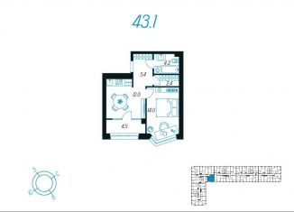 Продам 1-комнатную квартиру, 43.1 м2, Тула, улица Михеева, 9, Центральный территориальный округ