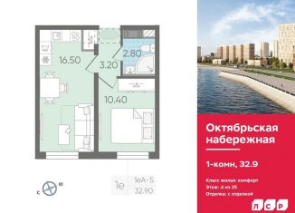 Продам 1-ком. квартиру, 32.9 м2, Санкт-Петербург, метро Пролетарская