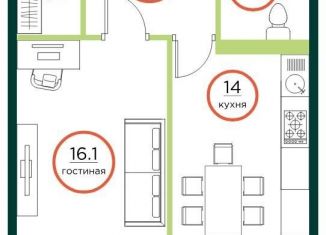 Продажа 1-комнатной квартиры, 47.1 м2, Красноярский край, посёлок Солонцы, 1