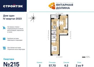 Продается 2-комнатная квартира, 58.2 м2, Екатеринбург, Верх-Исетский район