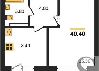 Продажа однокомнатной квартиры, 36.4 м2, рабочий посёлок Краснообск