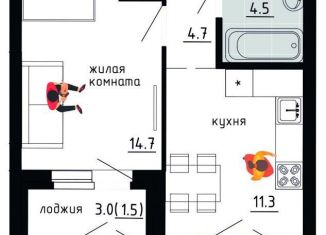 Продам 1-комнатную квартиру, 36.7 м2, Пермский край