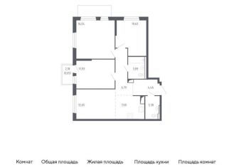 Продаю 3-комнатную квартиру, 77.4 м2, Тюменская область, жилой комплекс Чаркова 72, 1.1