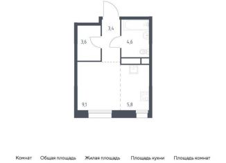 Квартира на продажу студия, 26.5 м2, Москва, жилой комплекс Квартал на воде, 2