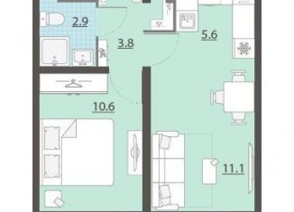 Продам 1-комнатную квартиру, 33.4 м2, Екатеринбург, метро Ботаническая, жилой комплекс Хрустальные Ключи, 5к4