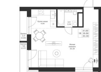 Продается однокомнатная квартира, 41.9 м2, Казань, жилой комплекс Мой Ритм, ПК14