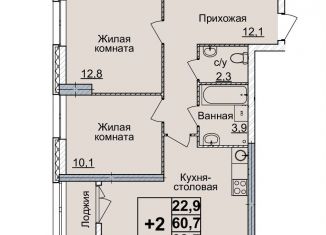 2-комнатная квартира на продажу, 63 м2, Нижний Новгород, Нижегородский район