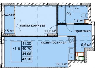 Продается 1-комнатная квартира, 42 м2, Нижегородская область, улица Дружаева, 30