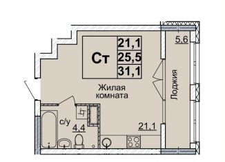 Квартира на продажу студия, 31 м2, Нижний Новгород, метро Горьковская