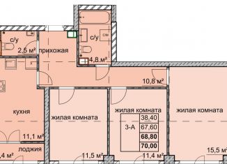 Продается трехкомнатная квартира, 68.8 м2, Нижний Новгород, улица Дружаева, 30