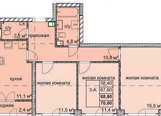 Продам 3-комнатную квартиру, 68.8 м2, Нижний Новгород, улица Дружаева, 30, микрорайон Северный