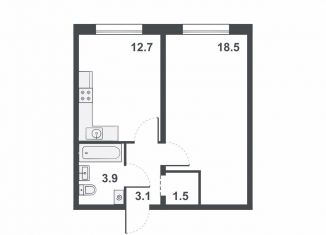 1-комнатная квартира на продажу, 39.7 м2, Кировская область, Прибрежный бульвар, 6
