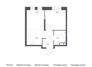 1-комнатная квартира на продажу, 34.9 м2, Москва, район Печатники, жилой комплекс Квартал на воде, 2