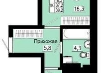 Однокомнатная квартира на продажу, 39.2 м2, Красноярск
