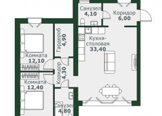 Продам трехкомнатную квартиру, 82.5 м2, Челябинская область, Спортивная улица, 5