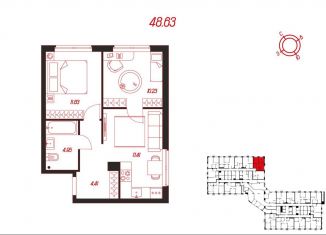 Продам 2-комнатную квартиру, 48.6 м2, село Осиновая Гора