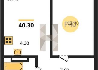 Продается 1-комнатная квартира, 40.3 м2, Новосибирск, Бронная улица, 22/1, метро Студенческая