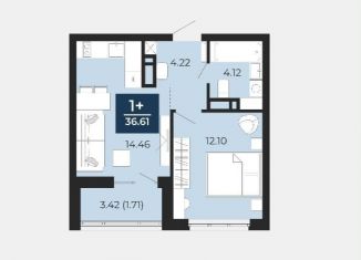 Продаю 1-ком. квартиру, 36.6 м2, деревня Патрушева, ЖК Никольский