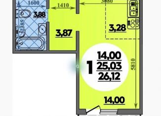 Продажа квартиры студии, 26.1 м2, Ростов-на-Дону, Первомайский район, улица Теряева, 4