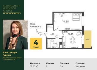 Продажа однокомнатной квартиры, 32.6 м2, Санкт-Петербург, муниципальный округ Сосновая Поляна