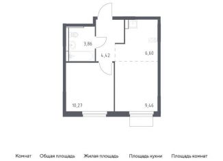 1-ком. квартира на продажу, 34.6 м2, Московская область