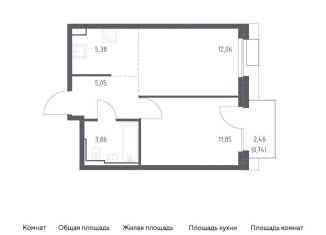 Продам однокомнатную квартиру, 38.9 м2, Москва