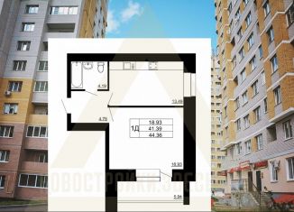 Продам однокомнатную квартиру, 44.4 м2, Владимирская область, Гвардейская улица, 11Б