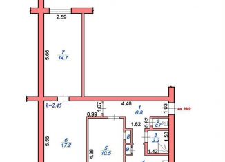 Трехкомнатная квартира на продажу, 58.8 м2, поселок городского типа Спирово, Проезжая улица, 6