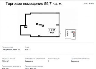 Продажа торговой площади, 59.7 м2, поселение Сосенское, Скандинавский бульвар, 19