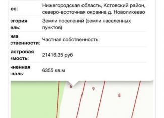 Участок на продажу, 63 сот., деревня Новоликеево, Садовая улица