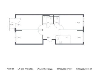 Продам трехкомнатную квартиру, 81.2 м2, Москва, жилой комплекс Остафьево, к22