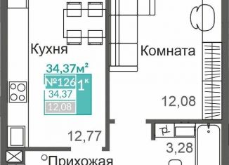 Продается 1-комнатная квартира, 34.4 м2, Симферополь