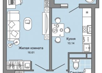 Продам однокомнатную квартиру, 39 м2, Ульяновск, Засвияжский район, жилой комплекс Ультраград, 2