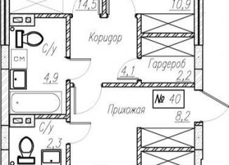 Продается трехкомнатная квартира, 78.7 м2, Санкт-Петербург, Прибрежная улица, 1, Невский район