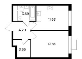 Продается однокомнатная квартира, 37.1 м2, Одинцово, ЖК Одинград квартал Семейный, жилой комплекс Одинград квартал Семейный, 5